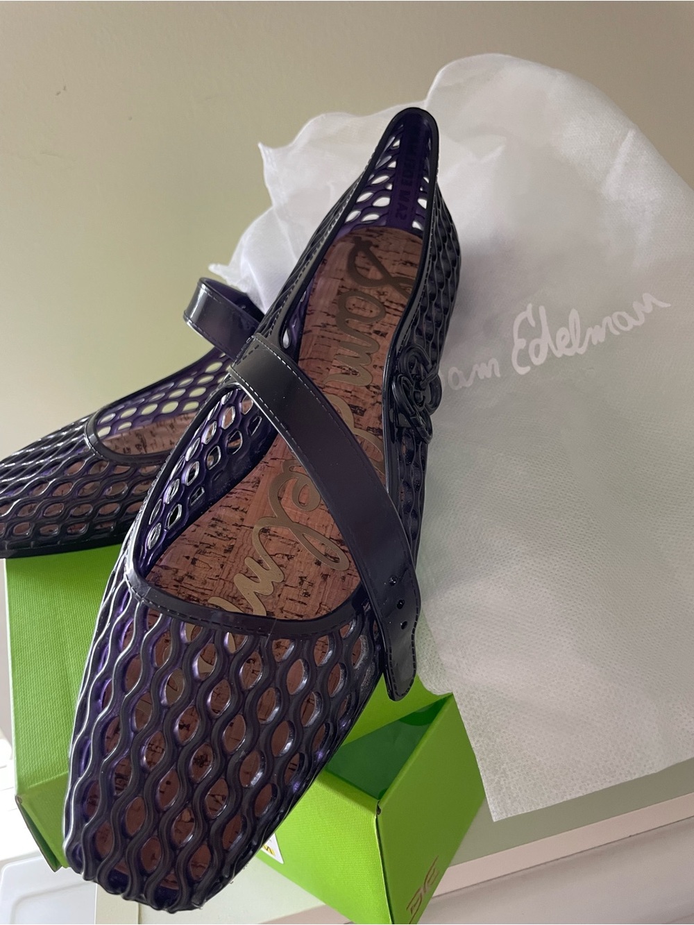 Sam Edelman Navy Mesh Mary Jane Flats